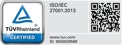 TUV Rheinland Certified - ISO 27001:2013